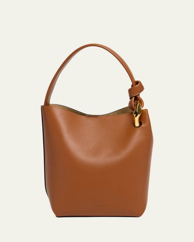 Corner Calf Leather Bucket Bag